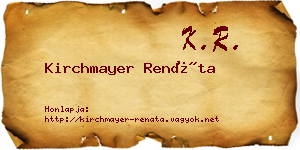 Kirchmayer Renáta névjegykártya